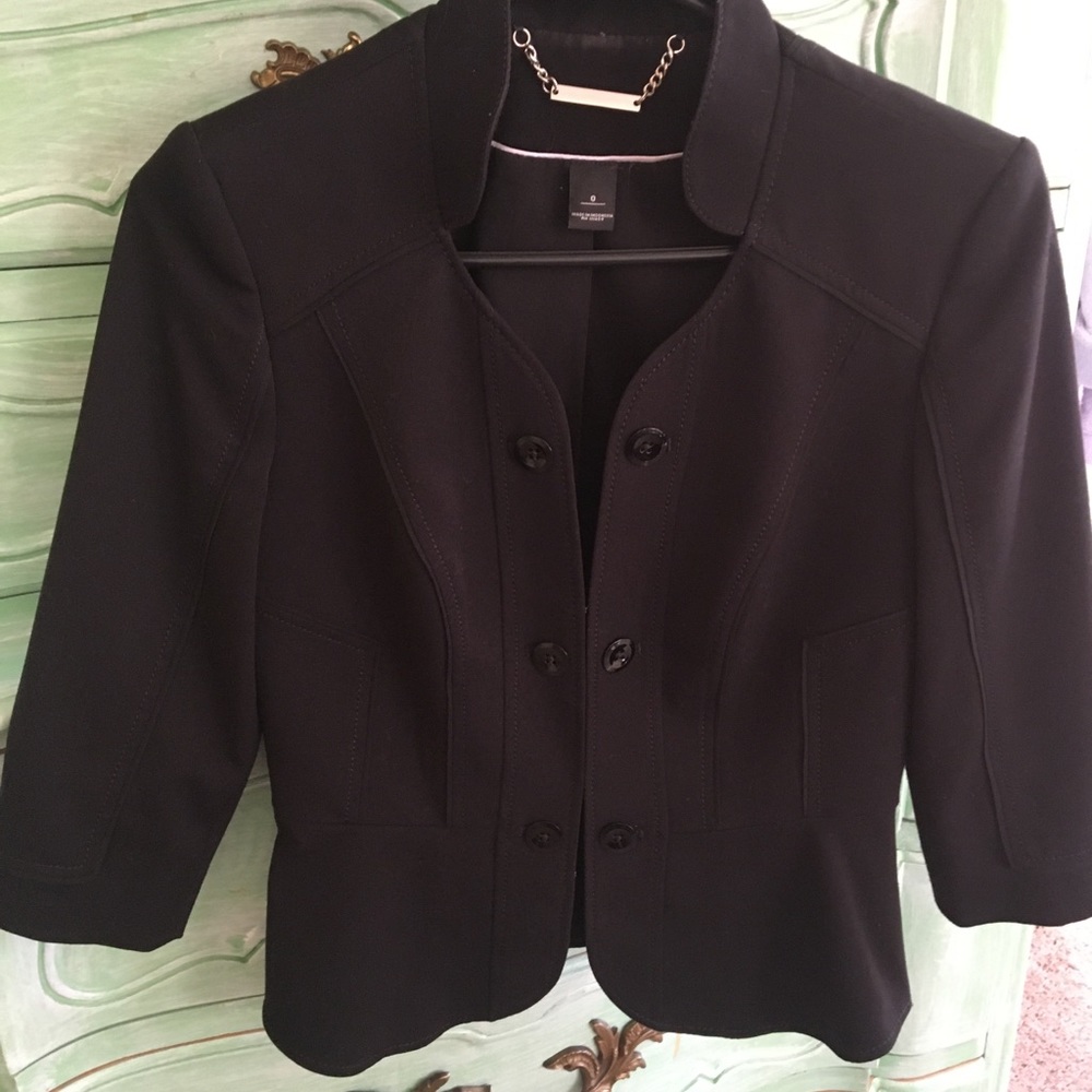 White House black market 3/4 sleeve black jacket